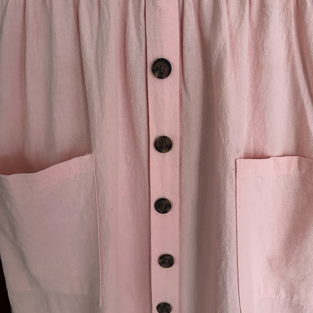 Pink Button-Down Women's Dress - Picture 5 of 11